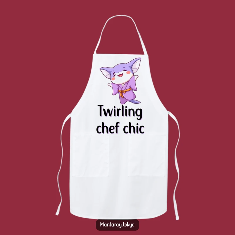 Funny Kawaii Manta Ray Twirling Apron: Cook with Joy & Style