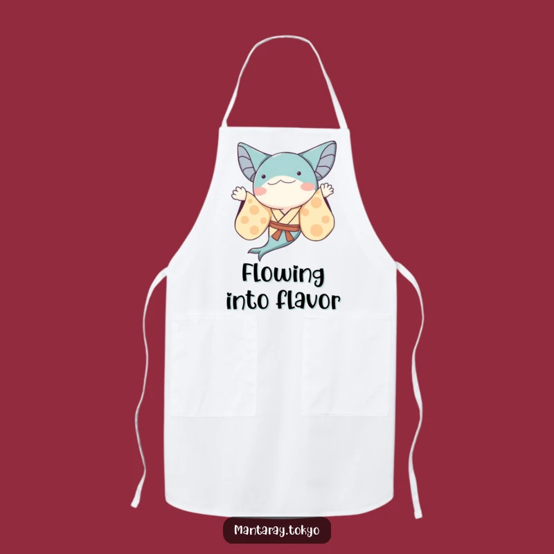 Funny Whimsical Manta Ray Kimono Apron: Flowing Sleeves, Kitchen Humorous Gift