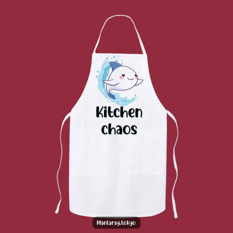 Funny Kawaii Manta Ray Splash Apron - Kitchen Fun Gift