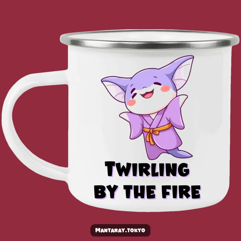 Funny Kawaii Manta Ray Twirling Camping Mug: Adventure in Every Sip
