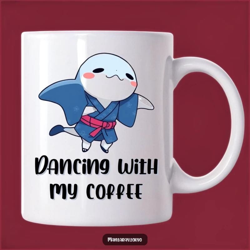 Funny Manta Ray Indigo Kimono Mug: Dancing Step, Perfect Humorous Gift