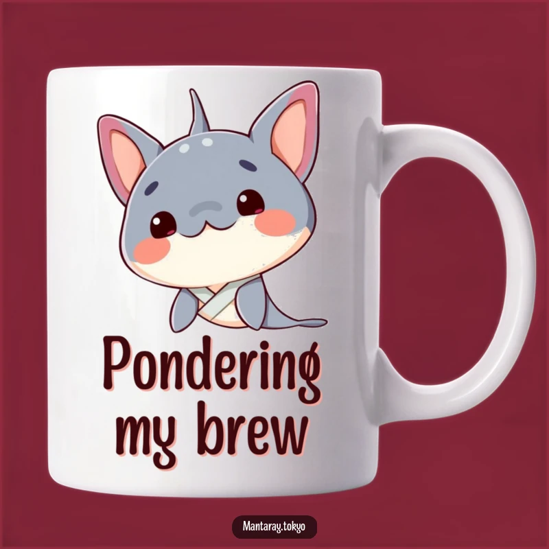 Funny Kawaii Manta Ray Curious Kimono Mug - Adorable Gift for Thinkers