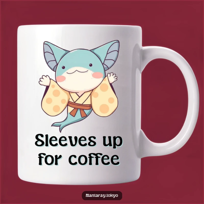 Funny Whimsical Manta Ray Kimono Mug: Flowing Sleeves, Perfect Humorous Gift