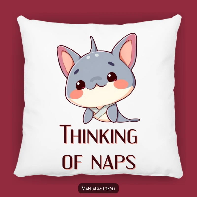 Cute Funny Kawaii Manta Ray Curious Kimono Pillow - Comfy Intellectual Gift