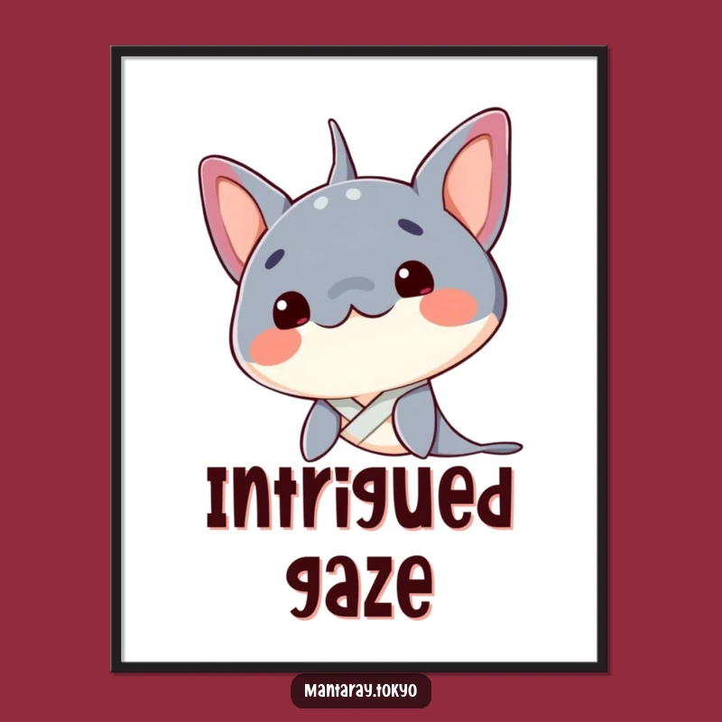 Funny Kawaii Manta Ray Curious Kimono Poster - Intellectual Wall Art Gift