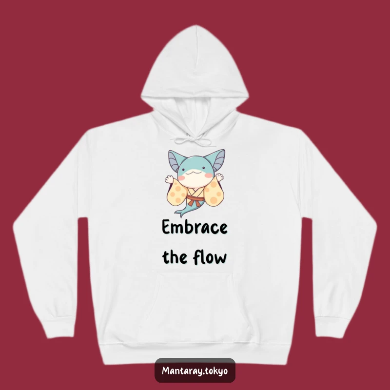 Funny Whimsical Manta Ray Kimono Hoodie: Flowing Sleeves, Cozy Humorous Gift