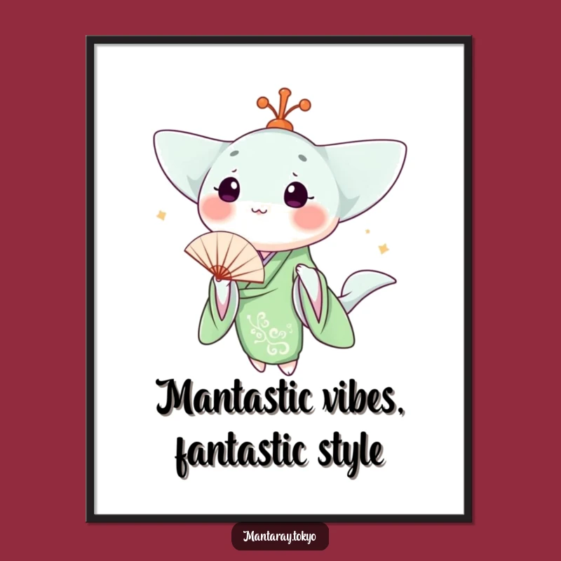 Free Printable Kawaii Manta Ray Kimono Art - Funny Downloadable Wall Decor