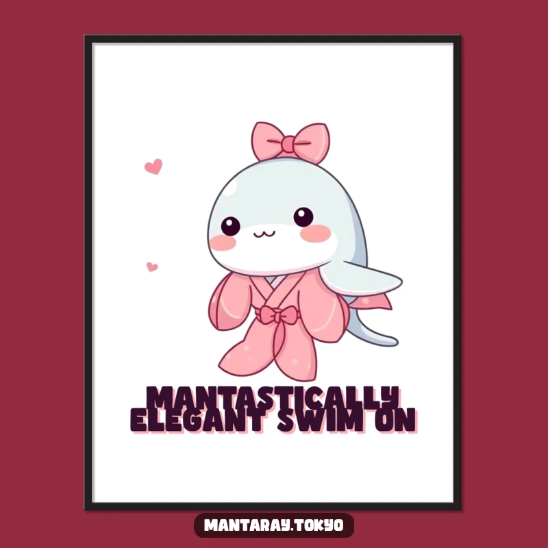 Free Printable Wall Art: Kawaii Manta Ray - Whimsical Downloadable Decor!