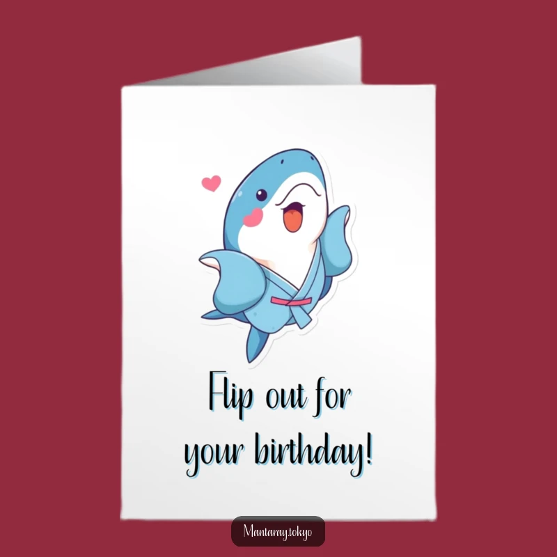 Free Printable Birthday Card: Flipping Manta Ray - Fun Downloadable Gift!