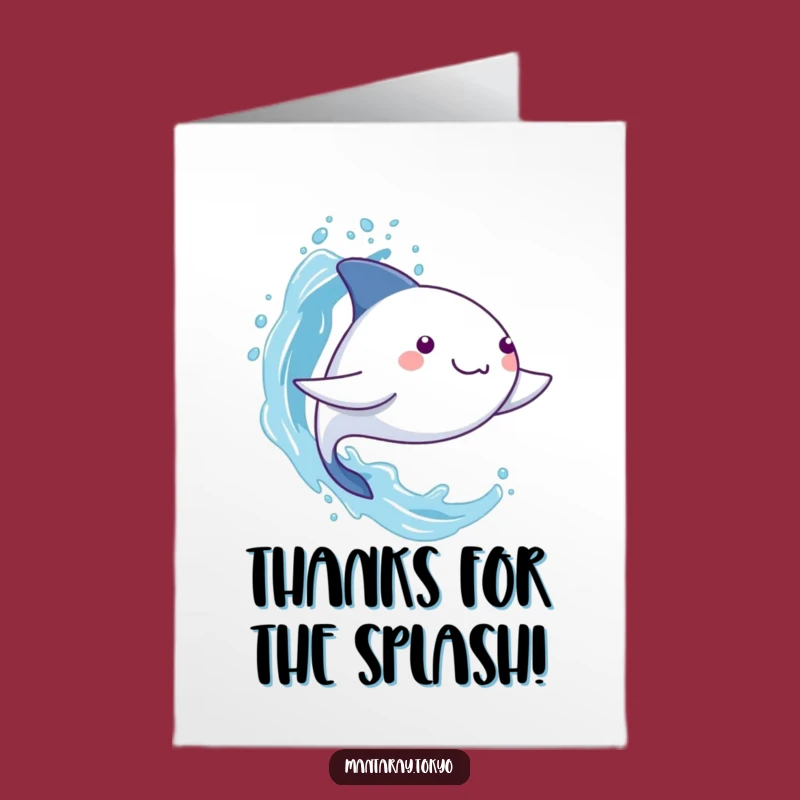 Free Printable Thank You Card: Funny Splashing Mantaray Downloadable Gift
