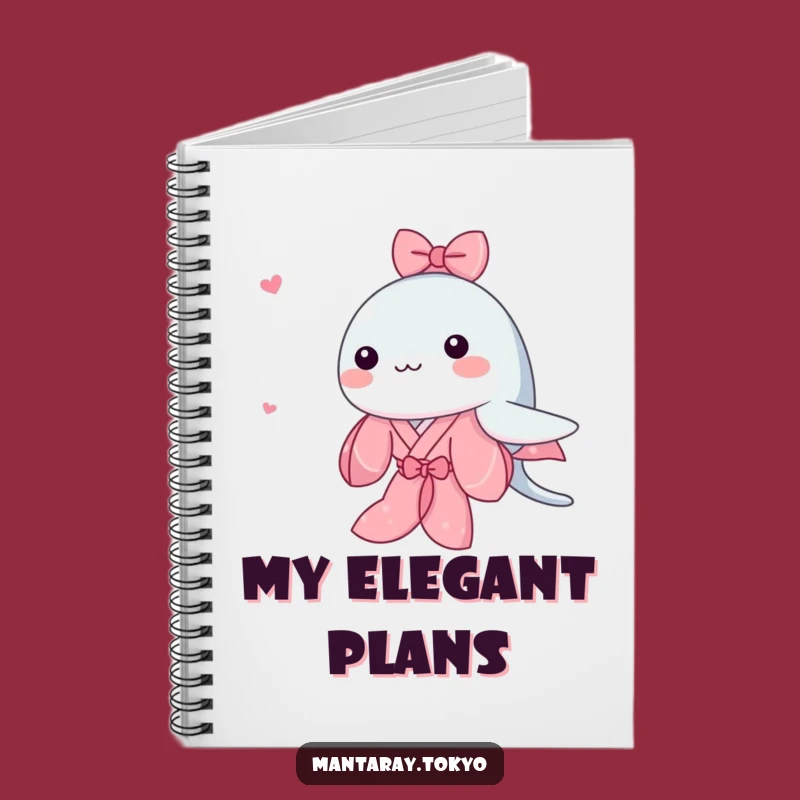 Funny Kawaii Manta Ray Notebook: Pink Kimono Journal, Cute Swim Pages, Creative Funny Gift