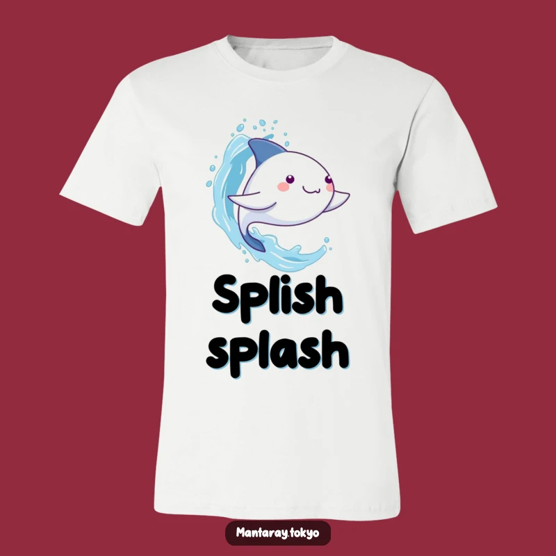 Funny Kawaii Manta Ray Splash T-Shirt - Playful Ocean Apparel Gift