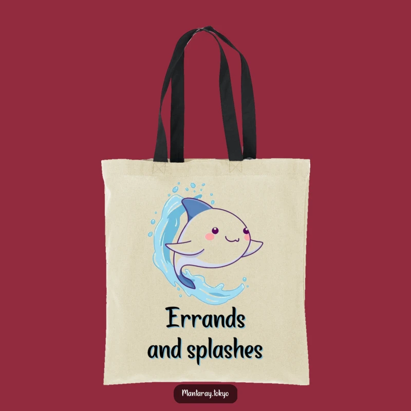 Funny Kawaii Manta Ray Splash Tote Bag - Stylish Beach Gift