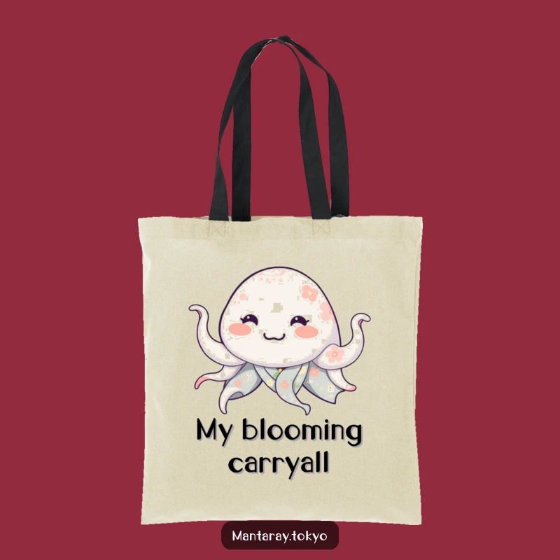 Funny Manta Ray Floral Kimono Tote Bag: Waving Tentacles, Practical Humorous Gift